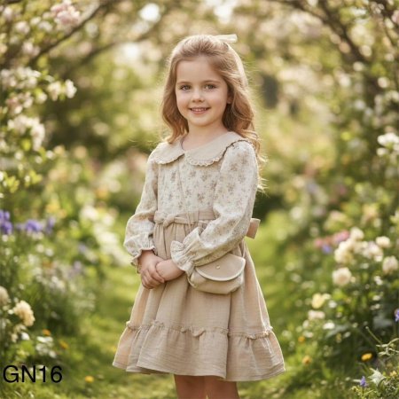 فستان بناتي ربيعي مع شنته